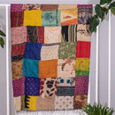 Multi Colour Kantha work Applique Cotton Fabric Dupatta