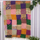 Multi Colour Kantha work Applique Cotton Fabric Dupatta