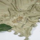 Laurel  Colour Hand Thread Embroidered Viscose Muslin Dupatta