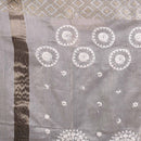 Dyeable Mughal Embroidered Silver Border Chanderi Feel Dupatta