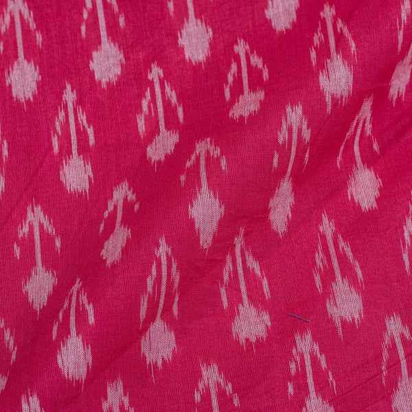 Carrot Pink Colour  Mercerised Ikat Fabric