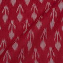 Red Colour  Mercerised Ikat Fabric