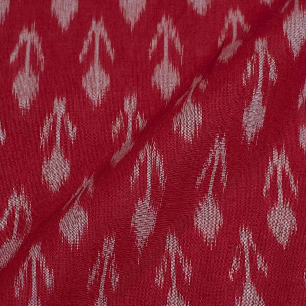 Red Colour  Mercerised Ikat Fabric