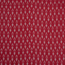 Red Colour  Mercerised Ikat Fabric
