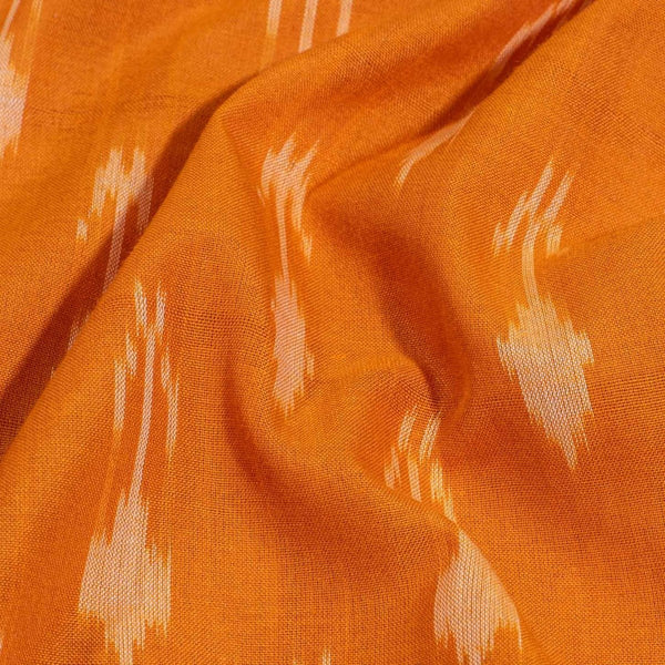 Mustard Orange Colour  Mercerised Ikat Fabric