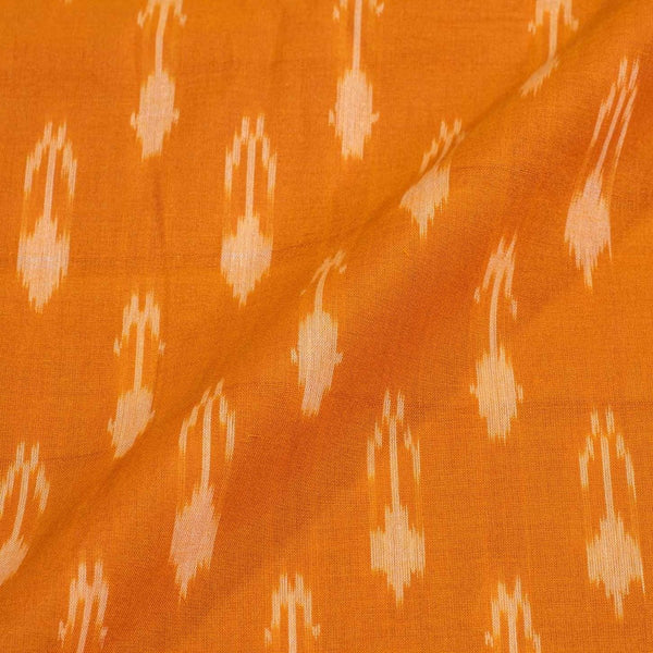 Mustard Orange Colour  Mercerised Ikat Fabric