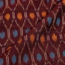 Plum Colour Mercerised Ikat Fabric
