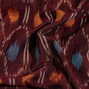 Plum Colour Mercerised Ikat Fabric