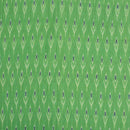 Parrot Green Colour  Mercerised Ikat Fabric