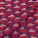 Purple Colour  Mercerised Ikat Fabric