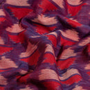 Purple Colour  Mercerised Ikat Fabric