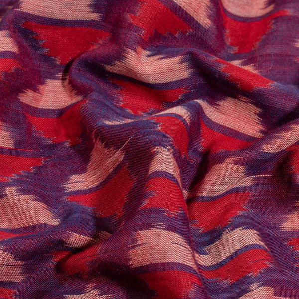 Purple Colour  Mercerised Ikat Fabric