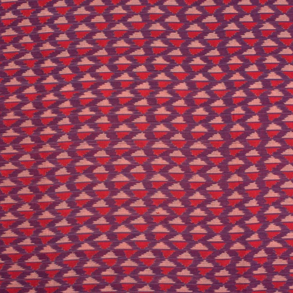 Purple Colour  Mercerised Ikat Fabric