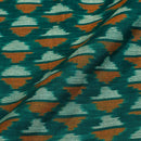 Rama Green Colour  Mercerised Ikat Fabric