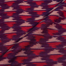 Deep Purple Colour  Mercerised Ikat Fabric