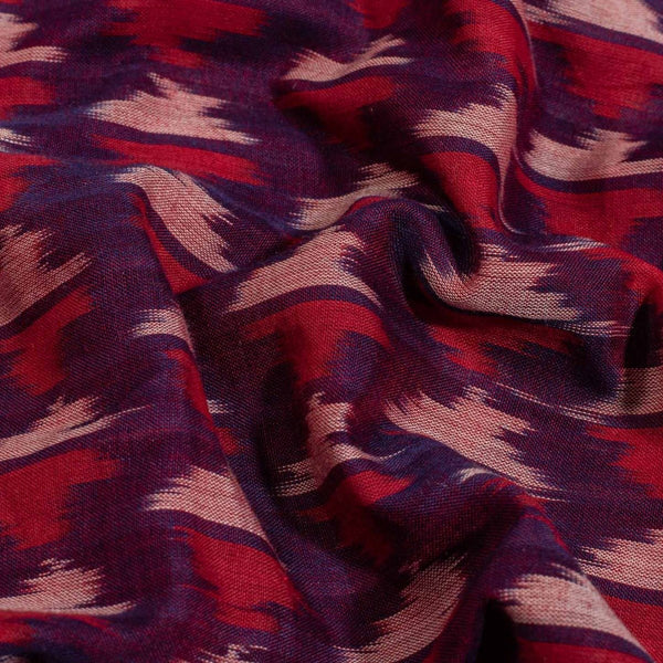 Deep Purple Colour  Mercerised Ikat Fabric