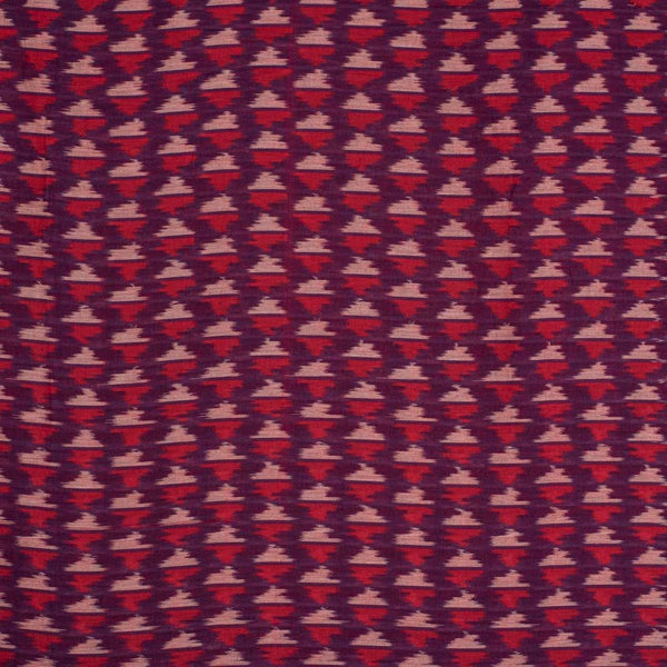 Deep Purple Colour  Mercerised Ikat Fabric