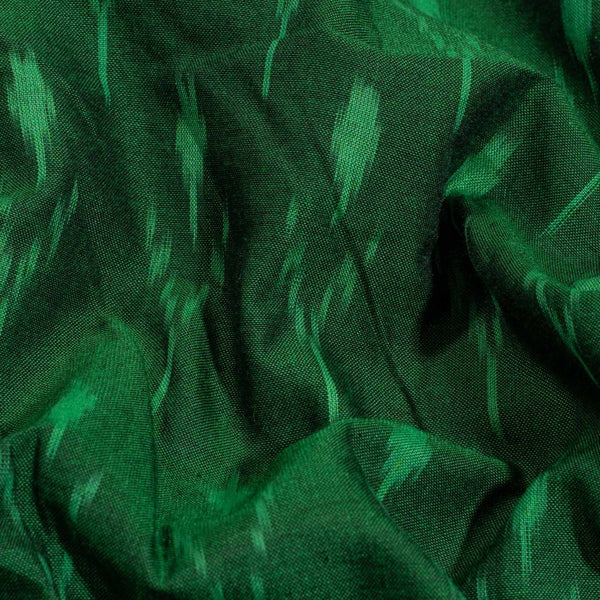 Forest Green Colour Mercerised Ikat Fabric