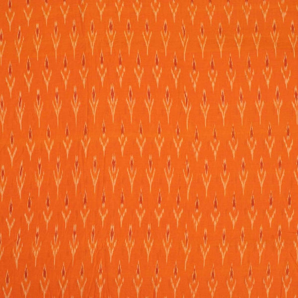 Tangerine Orange Two Tone Mercerised Ikat Fabric