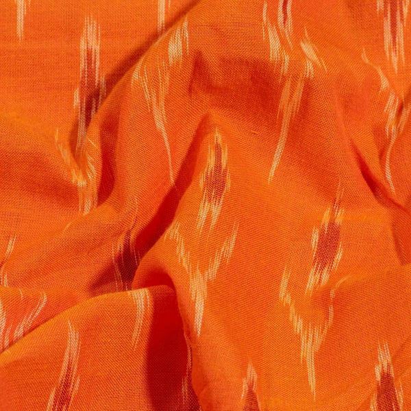 Tangerine Orange Two Tone Mercerised Ikat Fabric