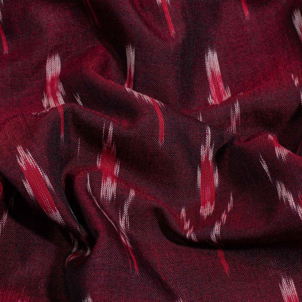 Maroon Two Tone Mercerised Ikat Fabric
