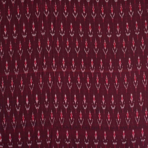 Maroon Two Tone Mercerised Ikat Fabric