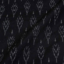 Black Colour Mercerised Ikat Fabric