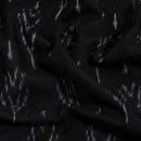 Black Colour Mercerised Ikat Fabric