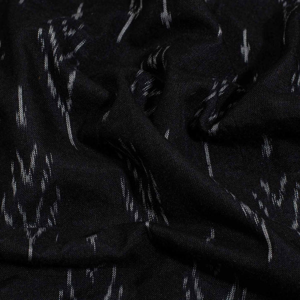 Black Colour Mercerised Ikat Fabric