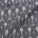 Steel Grey Colour Mercerised Ikat Fabric