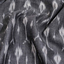Steel Grey Colour Mercerised Ikat Fabric