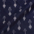 Midnight Blue Colour  Mercerised Ikat Fabric