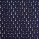 Midnight Blue Colour  Mercerised Ikat Fabric