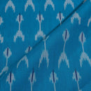 Ocean Blue Colour  Mercerised Ikat Fabric