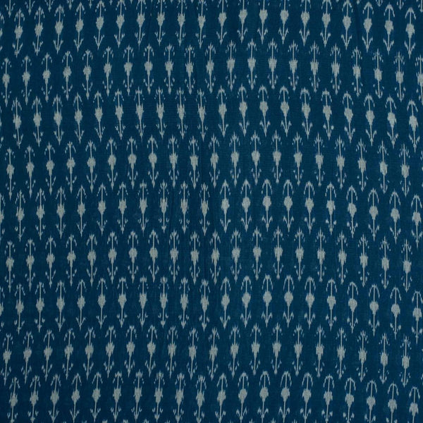 Teal Two Tone Mercerised Ikat Fabric