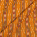 Orange Colour Mercerised Ikat Fabric