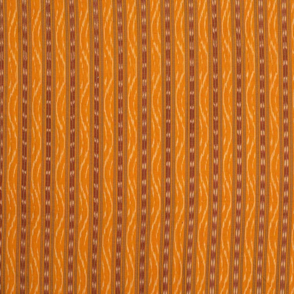Orange Colour Mercerised Ikat Fabric