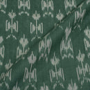 Malachite Green Colour Mercerised Ikat Fabric