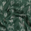 Malachite Green Colour Mercerised Ikat Fabric