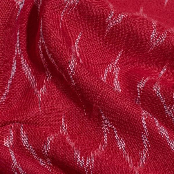 REd Colour Mercerised Ikat Fabric