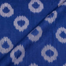 Deep Blue Colour Mercerised Ikat Fabric