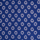 Deep Blue Colour Mercerised Ikat Fabric