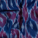 Teal Blue Colour Mercerised Ikat Fabric