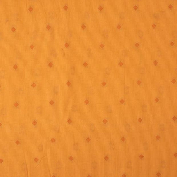 Orange Colour  Self Jacquard Cotton Fabric