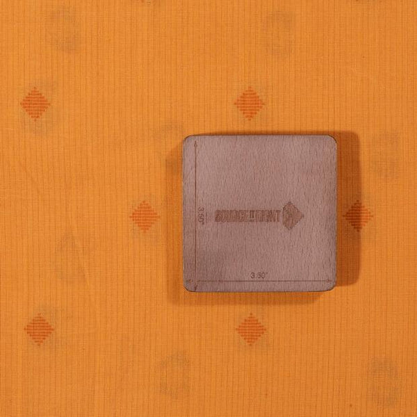 Orange Colour  Self Jacquard Cotton Fabric