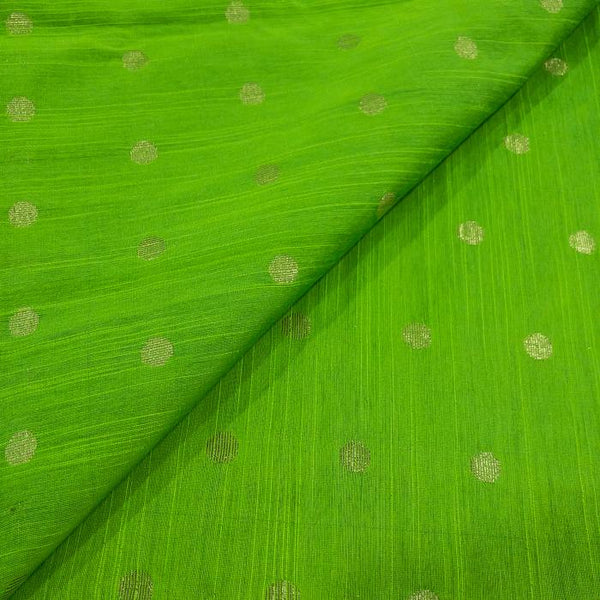 Green Colour Golden Butta Spun Dupion Fabric