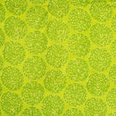 Parrot Green Colour Geometric Print Slub Cotton Fabric 