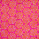 Rani Pink Colour Geometric Print Slub Cotton Fabric 