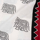 White Colour Geometric Print Soft Cotton Fabric With One Side Border 42 inches Width