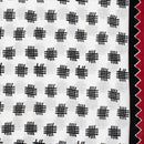 White Colour Geometric Print Soft Cotton Fabric With One Side Border 42 inches Width